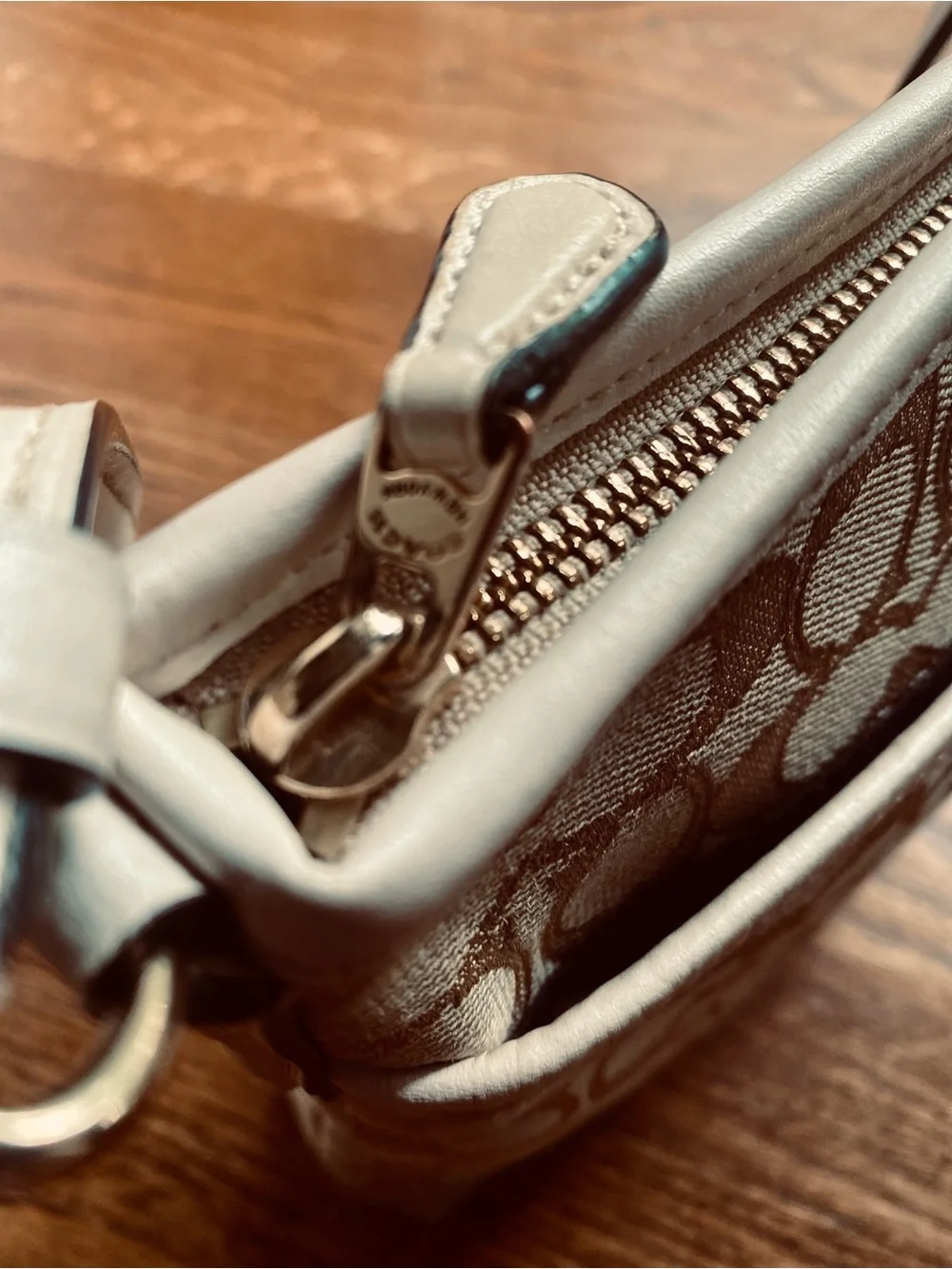 Coach Beige Signature Jacquard Crossbody Bag